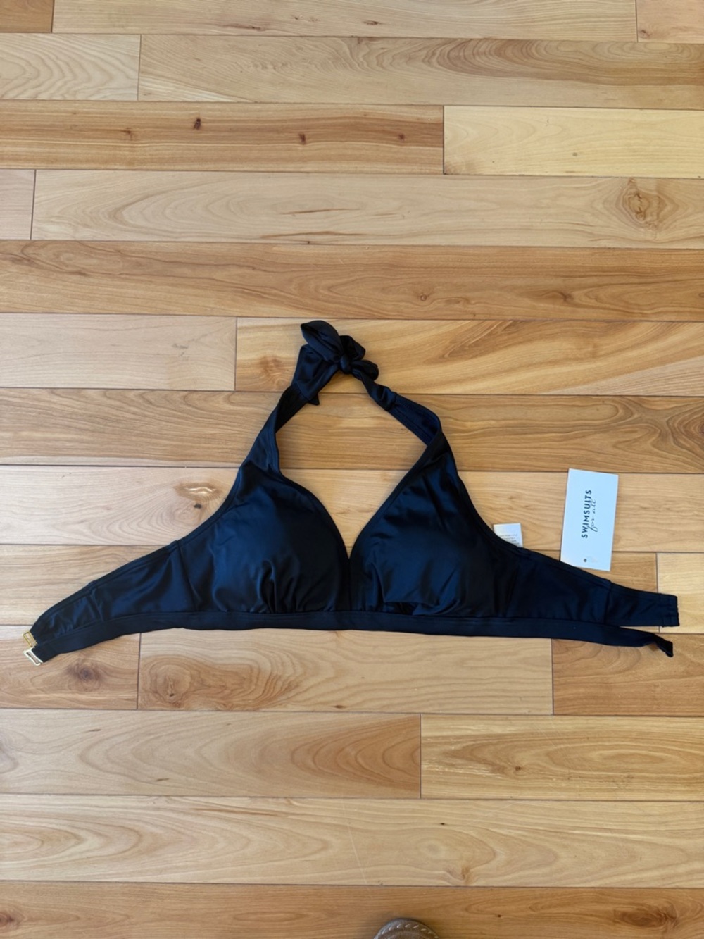 NWT Swimsuits for All Diva Halter Black Bikini Top—Size 6